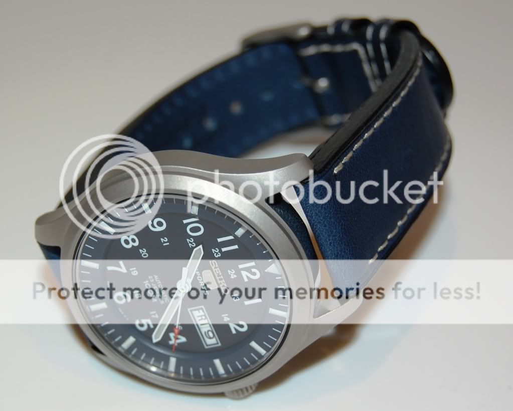 Blue Face Watches with Leather Bands...